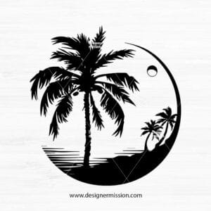 Beach palm tree V.7