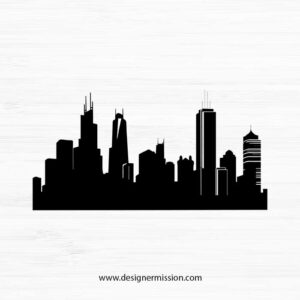 Chicago Skyline Silhouette V.10