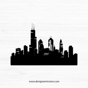 Chicago Skyline Silhouette V.11
