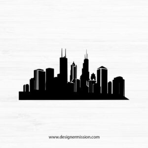 Chicago Skyline Silhouette V.12
