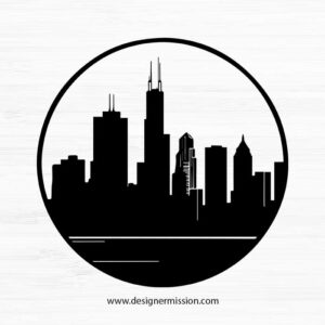 Chicago Skyline Silhouette V.14
