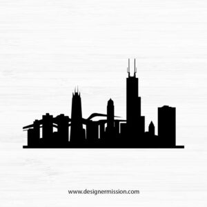 Chicago Skyline Silhouette V.4