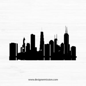 Chicago Skyline Silhouette V.9