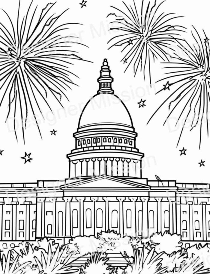 4th of july Coloring Page For Adults