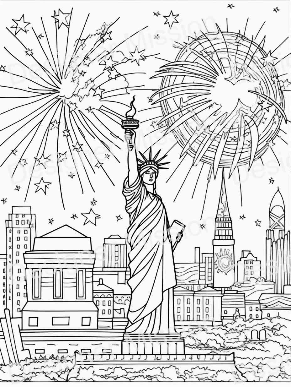 4th of july Coloring Page For Kids And Adults