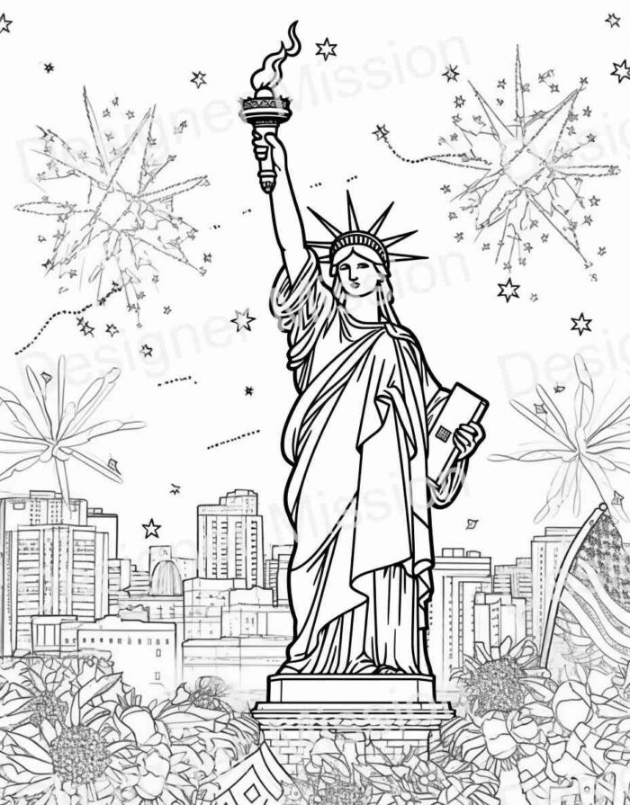 4th of july Coloring Page For Kids And Adults
