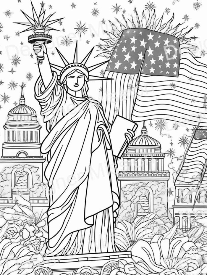 4th of july Coloring Page For Kids And Adults