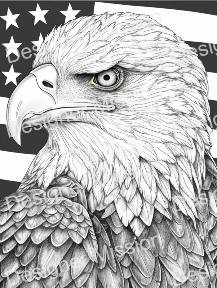 4th of july Eagle Coloring Page For Adults - 48521