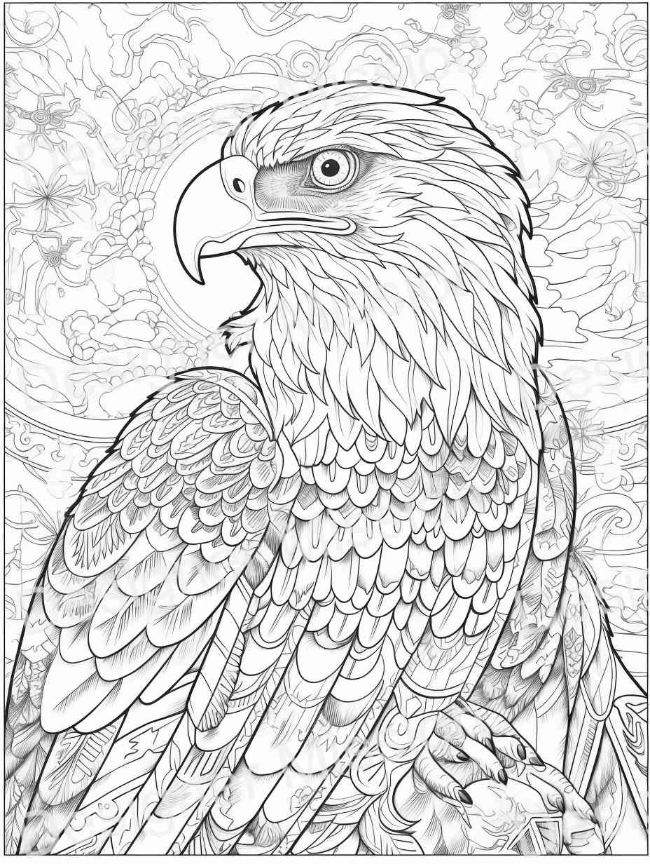 4th of july Eagle Coloring Page For Adults - 48521