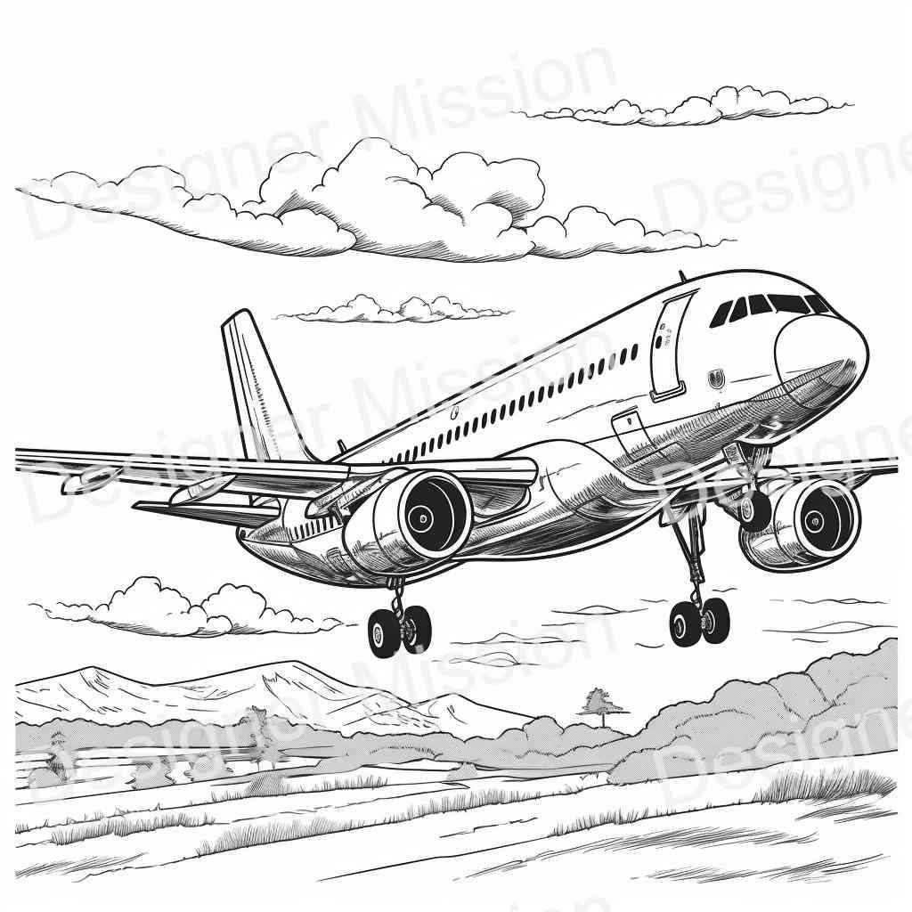 Airplane coloring pages For Kids & Adults