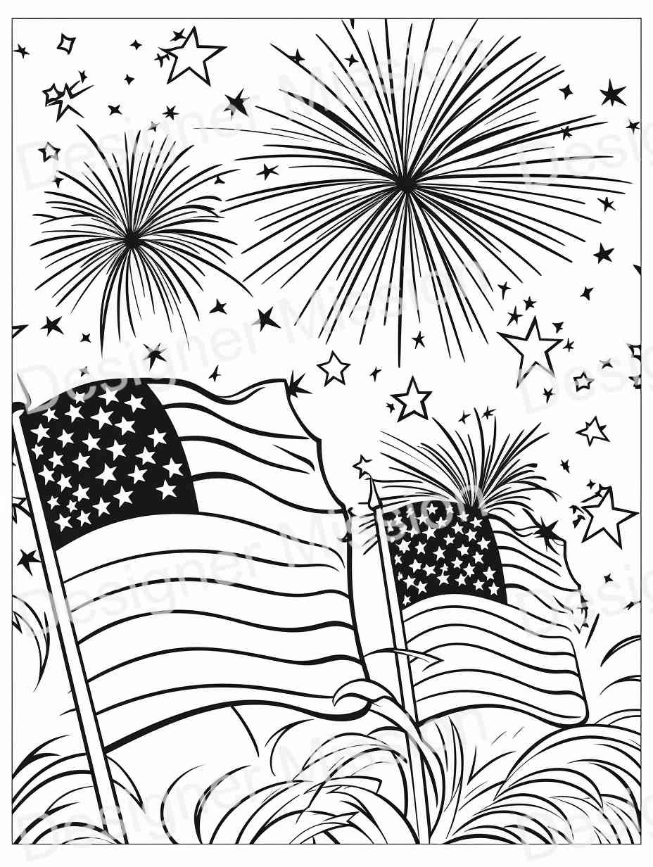 4th of july Coloring Page For Adults