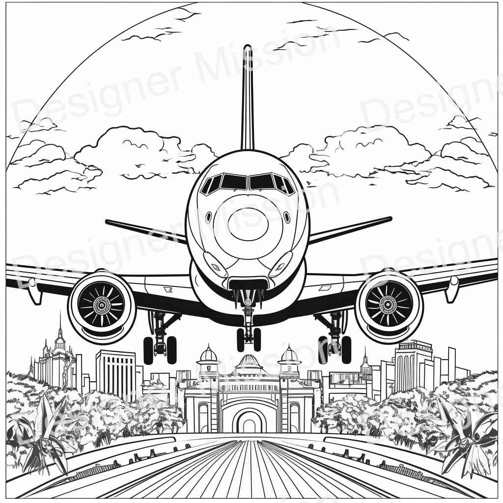 Airplane coloring pages For Kids & Adults