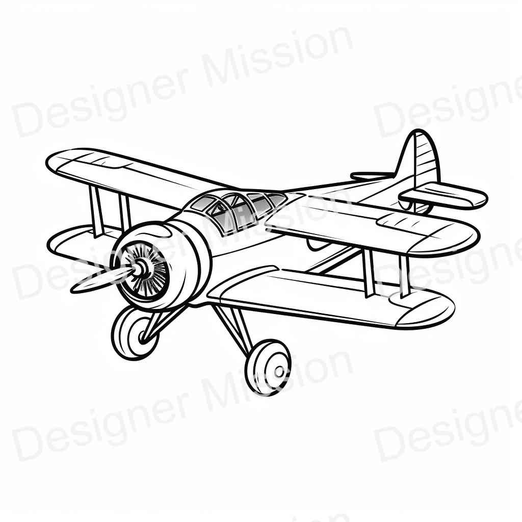 Airplane coloring pages For Kids & Adults