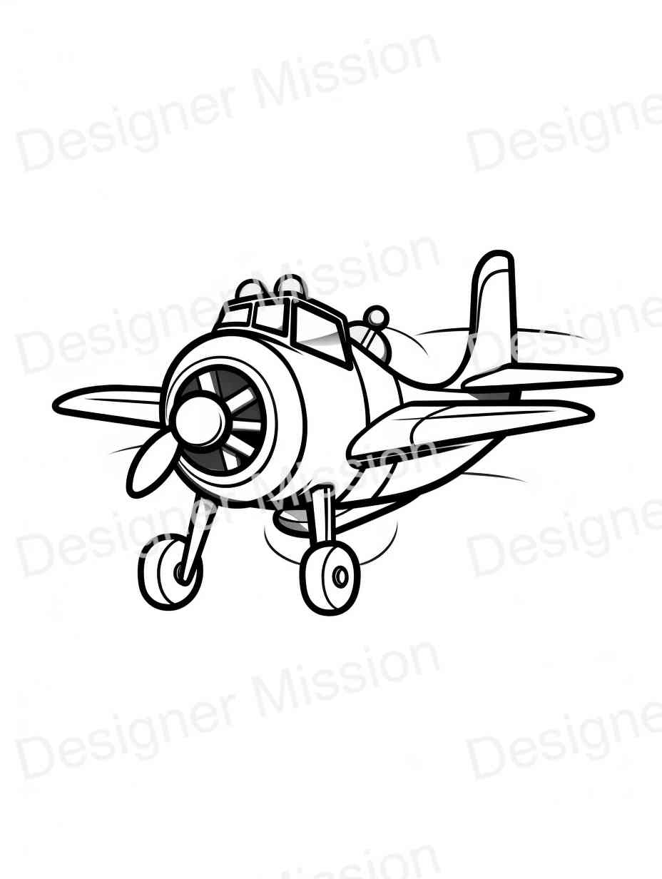 Airplane coloring pages For Kids & Adults