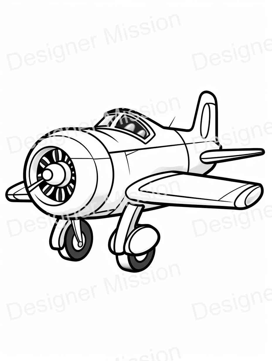 Airplane coloring pages For Kids & Adults