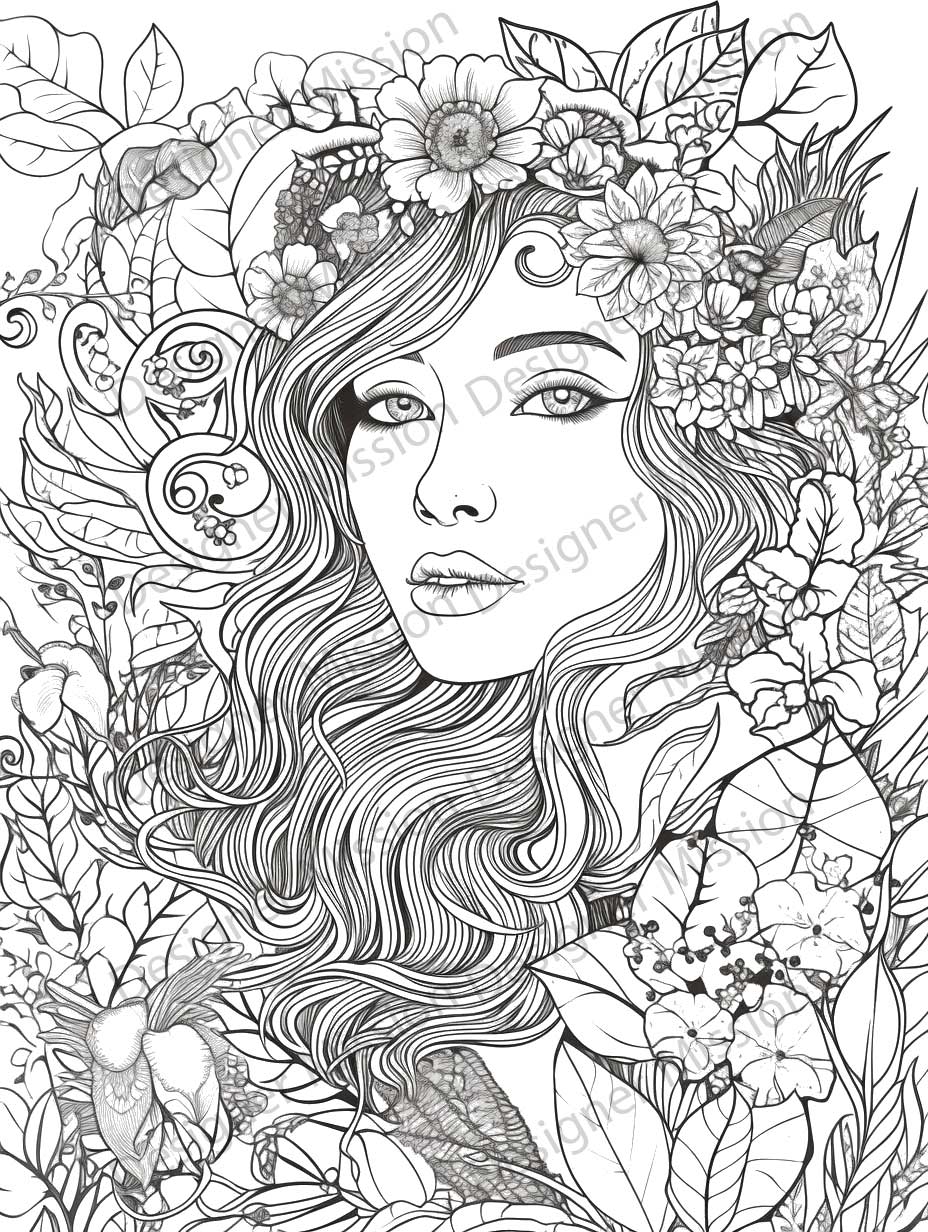 aesthetic Coloring Page for adults